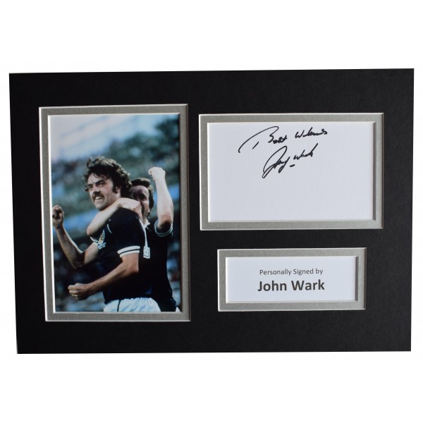 John Wark Signed Autograph A4 photo display Ipswich Town Football AFTAL COA Perfect Gift Memorabilia		