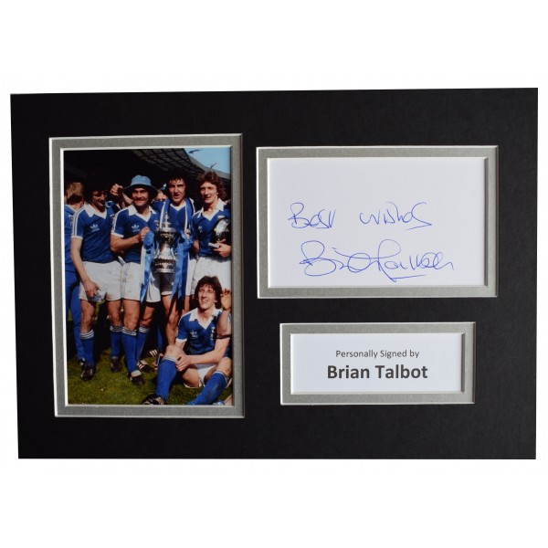 Brian Talbot Signed Autograph A4 photo display Ipswich Town Football AFTAL COA Perfect Gift Memorabilia