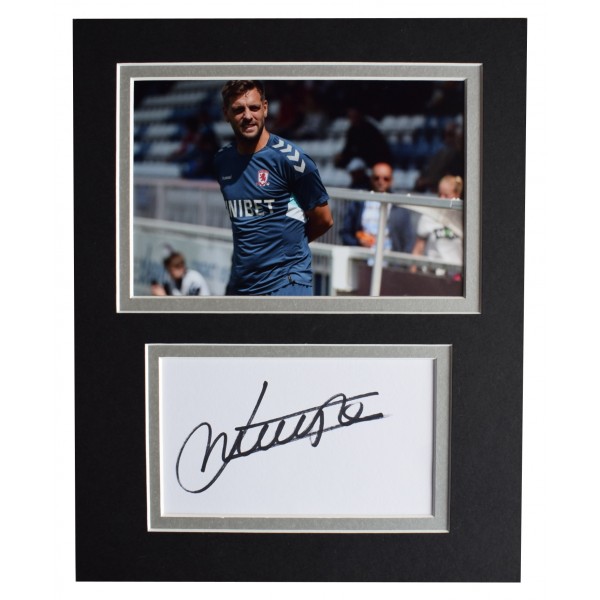 Jonathan Woodgate Signed Autograph 10x8 photo display Middlesbrough AFTAL COA Perfect Gift Memorabilia	