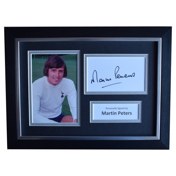 Martin Peters Signed A4 Framed Autograph Photo Tottenham Hotspur Football COA Perfect Gift Memorabilia