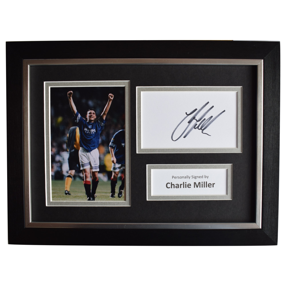 Charlie Miller Signed A4 Framed Autograph Photo Rangers Football COA ...