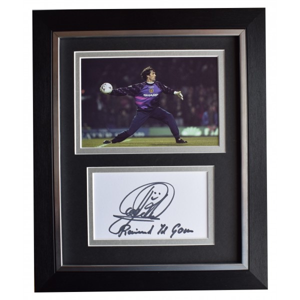 Raimond Van der Gouw Signed 10x8 Framed Autograph Photo Display Man Utd COA Perfect Gift Memorabilia