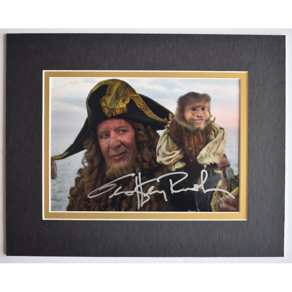 Geoffrey Rush Signed Autograph 10x8 photo display Pirates of Caribbean Film COA Perfect Gift Memorabilia		