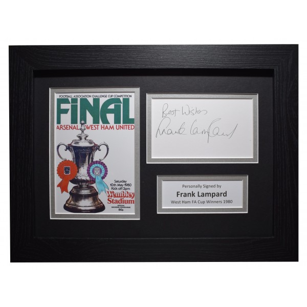 Frank Lampard Signed Sr A4 Framed Autograph Photo Display West Ham FA Cup 1980 Perfect Gift Memorabilia	
