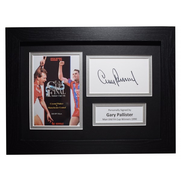 Gary Pallister Signed A4 Framed Autograph Photo Display Man Utd FA Cup 1990 COA Perfect Gift Memorabilia	