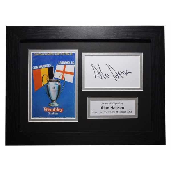 Alan Hansen Signed A4 Framed Autograph Photo Display Liverpool European Cup 1978  Perfect Gift Memorabilia	