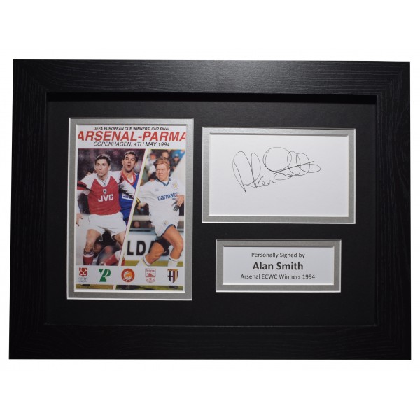 Alan Smith Signed A4 Framed Autograph Photo Display Arsenal ECWC Winners 1994 Perfect Gift Memorabilia	