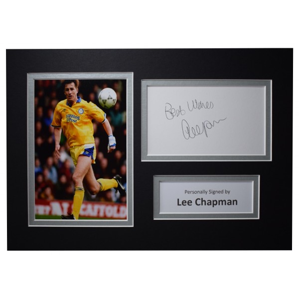 Lee Chapman Signed Autograph A4 photo display Leeds Utd Football AFTAL  Perfect Gift Memorabilia	