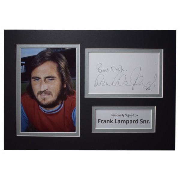Frank Lampard Snr Signed Autograph A4 photo display West Ham Utd AFTAL COA Perfect Gift Memorabilia	