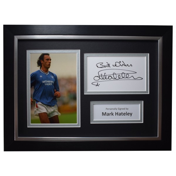 Mark Hateley Signed A4 Framed Autograph Photo Display Rangers Football AFTAL COA Perfect Gift Memorabilia	