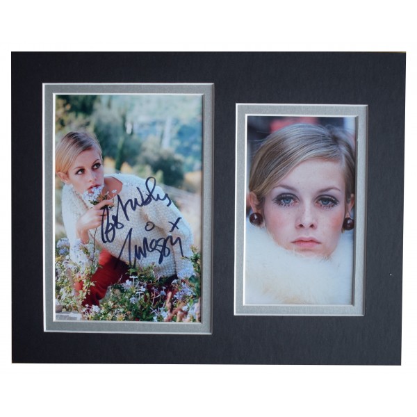 Twiggy Lawson Signed Autograph 10x8 photo display 60's Fashion Model TV COA Perfect Gift Memorabilia	