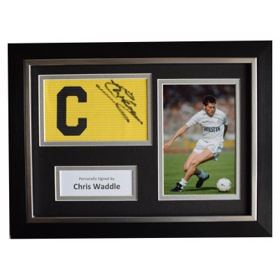 Chris Waddle Signed Framed Captains Armband photo A4 display Tottenham COA Perfect Gift Memorabilia
