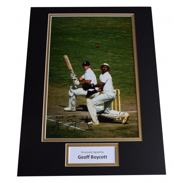 Geoff Boycott Signed autograph 16x12 photo display Cricket Sport AFTAL COA Perfect Gift Memorabilia