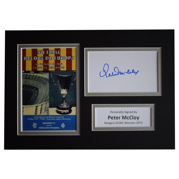 Peter McCloy Signed Autograph A4 photo Rangers ECWC Winners 1972 COA Perfect Gift Memorabilia	