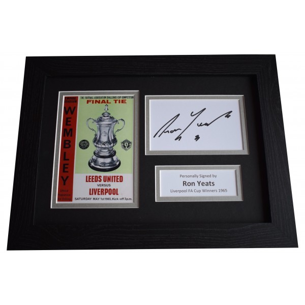 Ron Yeats Signed A4 Framed Autograph Photo Display Liverpool FA Cup Winners 65 Perfect Gift Memorabilia