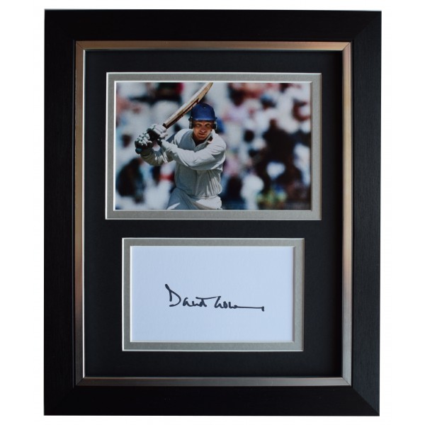 David Gower Signed 10x8 Framed Autograph Photo Display Cricket Sport AFTAL COA Perfect Gift Memorabilia		