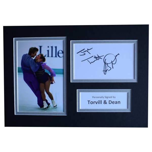 Torvill & Dean Signed Autograph A4 photo display Olympic Ice Skating AFTAL COA Perfect Gift Memorabilia		