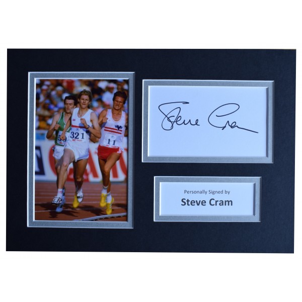 Steve Cram Signed Autograph A4 photo display Olympic Athletics AFTAL COA Perfect Gift Memorabilia		