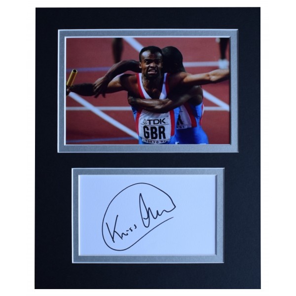 Kriss Akabusi Signed Autograph 10x8 photo display Olympic Hurdles AFTAL COA Perfect Gift Memorabilia	