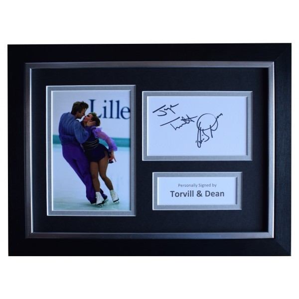Torvill & Dean Signed A4 Framed Autograph Photo Display Olympic Skating COA  Perfect Gift Memorabilia		