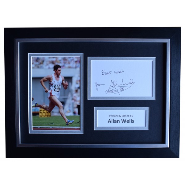 Allan Wells Signed A4 Framed Autograph Photo Display Olympic Athletics COA Perfect Gift Memorabilia	