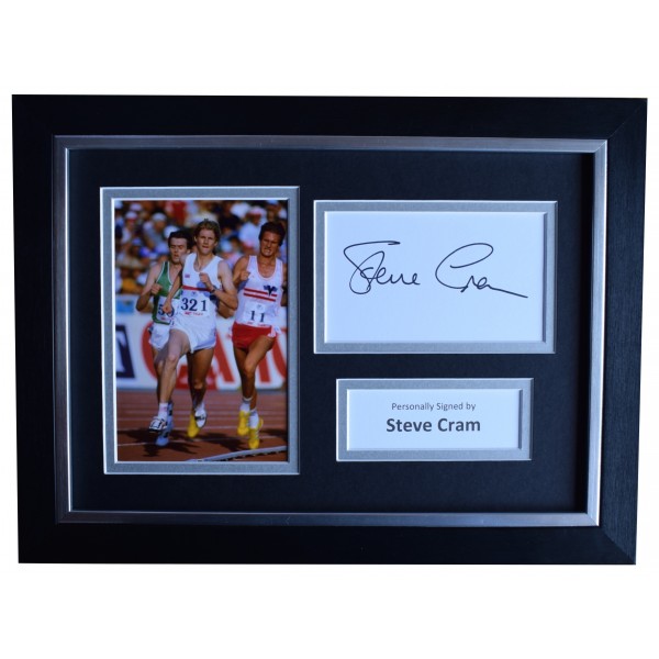 Steve Cram Signed A4 Framed Autograph Photo Display Olympic Athletics COA Perfect Gift Memorabilia