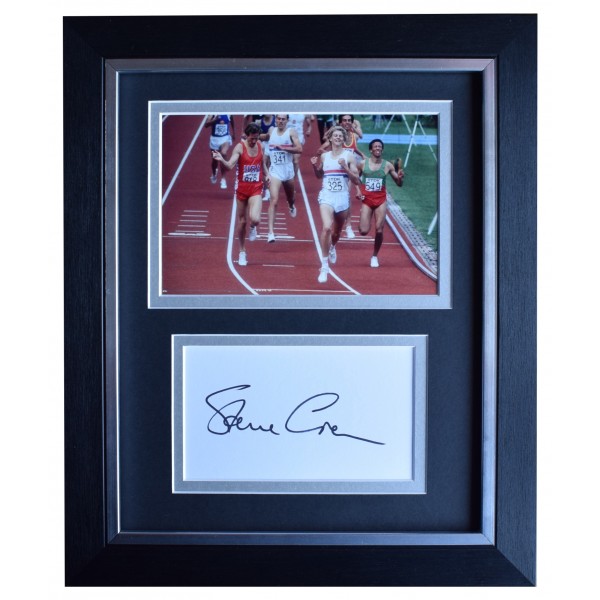 Steve Cram Signed 10x8 Framed Autograph Photo Display Olympic Athletics COA  Perfect Gift Memorabilia	