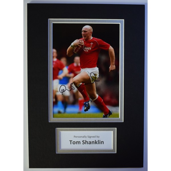 Tom Shanklin Signed Autograph A4 photo display Wales Rugby Union AFTAL COA Perfect Gift Memorabilia