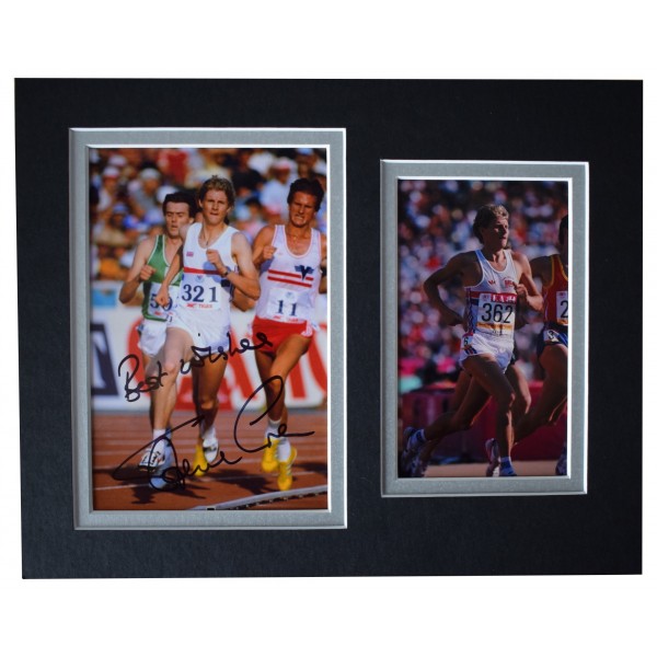 Steve Cram Signed Autograph 10x8 photo mount display Olympic Athletics COA Perfect Gift Memorabilia		