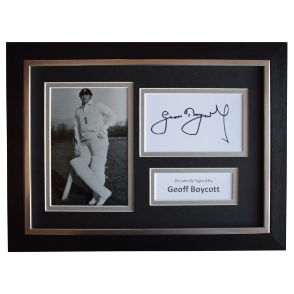 Geoff Boycott Signed A4 Framed Autograph Photo Display Cricket Sport AFTAL COA Perfect Gift Memorabilia