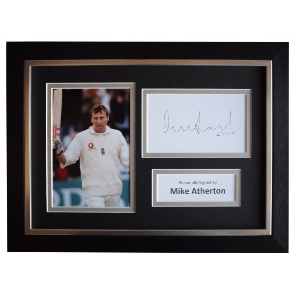 Mike Atherton Signed A4 Framed Autograph Photo Display Cricket Sport AFTAL COA Perfect Gift Memorabilia		