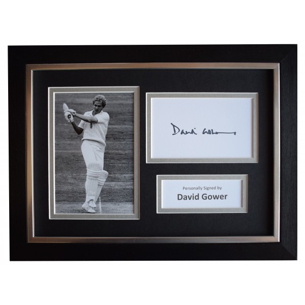 David Gower Signed A4 Framed Autograph Photo Display Cricket Sport AFTAL COA Perfect Gift Memorabilia		