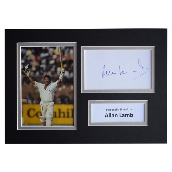 Allan Lamb Signed Autograph A4 photo display Cricket Perfect Gift Memorabilia