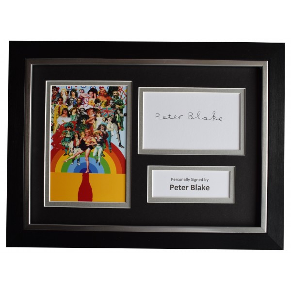 Peter Blake Signed A4 Framed Autograph Photo Display Pop Art Artist AFTAL & COA Perfect Gift Memorabilia		