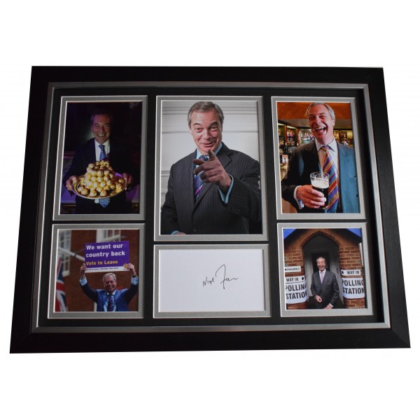 Nigel Farage Signed Framed Autograph 16x12 photo display Politics Radio & TV COA  Perfect Gift Memorabilia