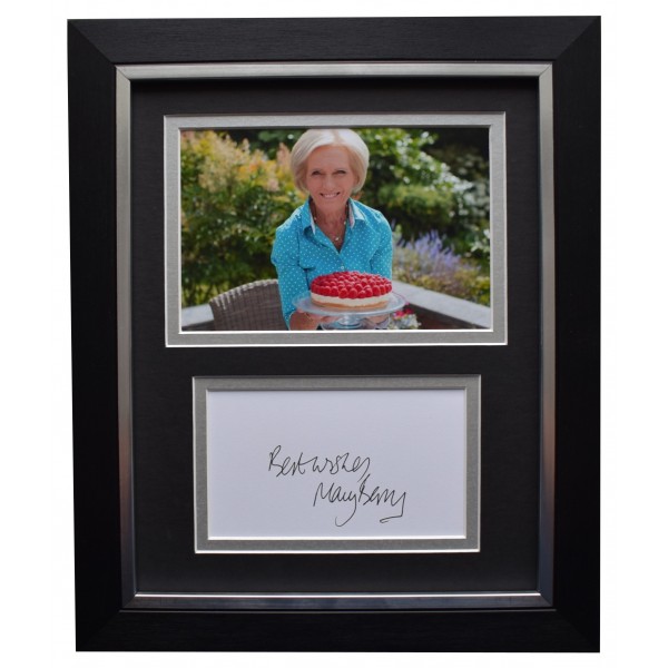 Mary Berry Signed 10x8 Framed Autograph Photo Display Bake Off TV AFTAL COA Perfect Gift Memorabilia