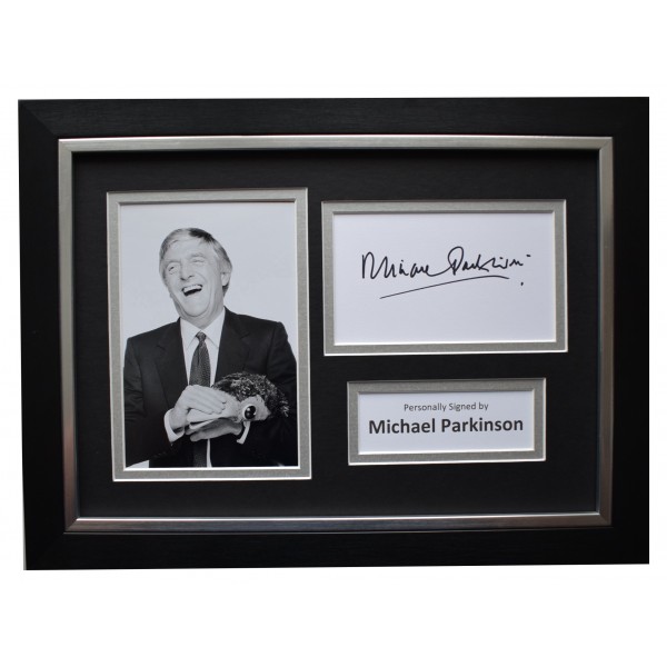 Michael Parkinson Signed A4 Framed Autograph Photo Display Chat Show TV COA Perfect Gift Memorabilia