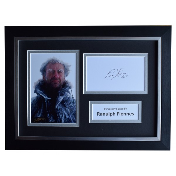 Ranulph Fiennes Signed A4 Framed Autograph Photo Display Explorer TV AFTAL COA Perfect Gift Memorabilia	