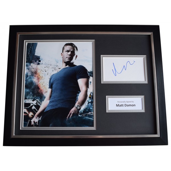 Matt Damon Signed Framed Photo Autograph 16x12 display The Bourne Ultimatum COA Perfect Gift Memorabilia	