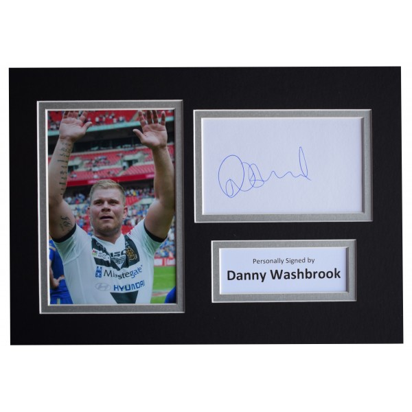 Danny Washbrook Signed Autograph A4 photo mount display Hull FC Rugby League Perfect Gift Memorabilia