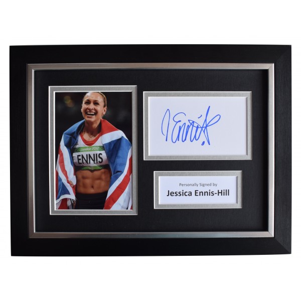 Jessica Ennis-Hill Signed A4 Framed Autograph Photo Display Olympics Heptathlon Perfect Gift Memorabilia