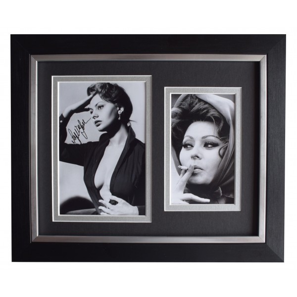 Sophia Loren Signed 10x8 Framed Photo Autograph Display Hollywood Film COA Perfect Gift Memorabilia	