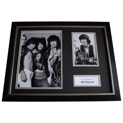 Bill Wyman Signed Framed Photo Autograph 16x12 display Rolling Stones Music COA Perfect Gift Memorabilia	