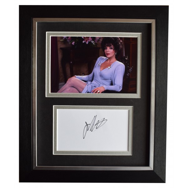 Joan Collins Signed 10x8 Framed Autograph Photo Display Dynasty TV AFTAL COA Perfect Gift Memorabilia	