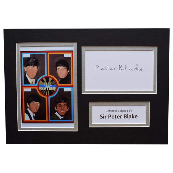Peter Blake Signed Autograph A4 photo display Beatles Music AFTAL COA Perfect Gift Memorabilia		