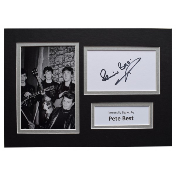 Pete Best Signed Autograph A4 photo display Beatles Music AFTAL COA Perfect Gift Memorabilia		
