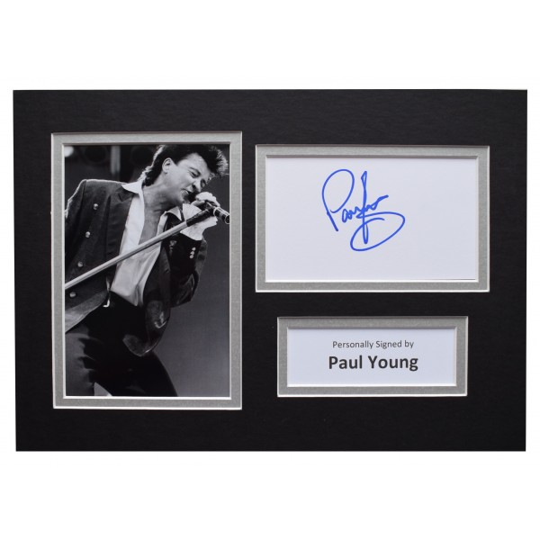 Paul Young Signed Autograph A4 photo display Music Memorabilia AFTAL COA Perfect Gift Memorabilia