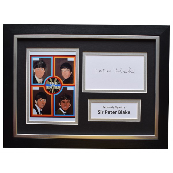 Peter Blake Signed A4 Framed Autograph Photo Display Beatles Pop Art AFTAL COA Perfect Gift Memorabilia		