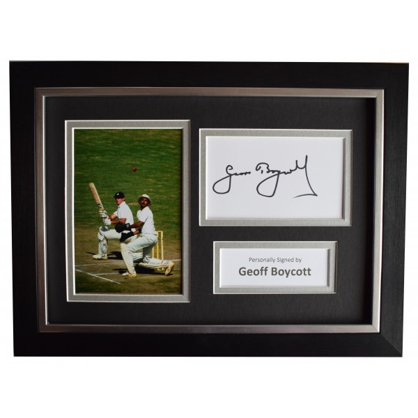 Geoff Boycott Signed A4 Framed Autograph Photo Display England Cricket AFTAL COA Perfect Gift Memorabilia			