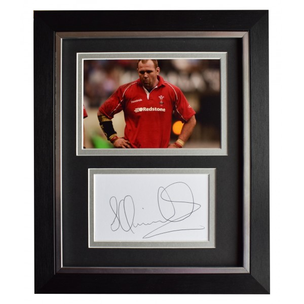 Scott Quinnell Signed 10x8 Framed Autograph Photo Display Rugby Union Wales Perfect Gift Memorabilia			